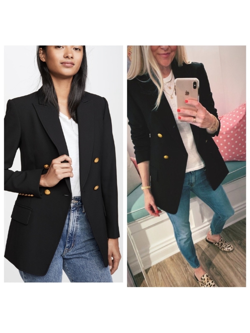 A.L.C. Sedgwick II Black Double Breasted Blazer Jacket Size 2
